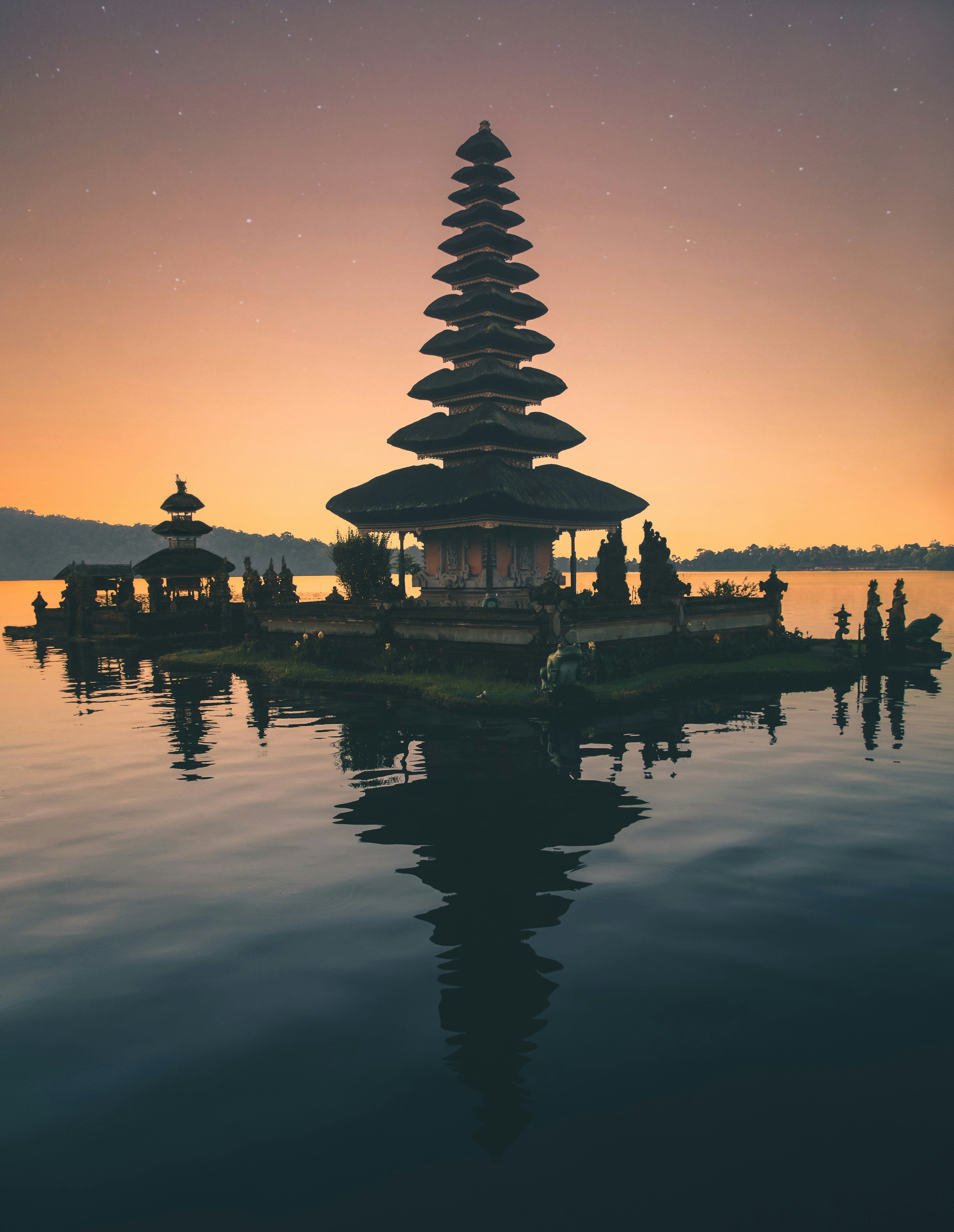 Ulun Danu Temple at dusk, Bali